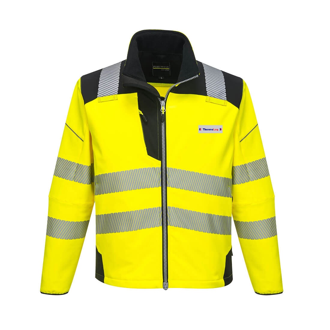 PW3 Warnschutz Softshelljacke, Gelb-Schwarz, Gr. XXL
