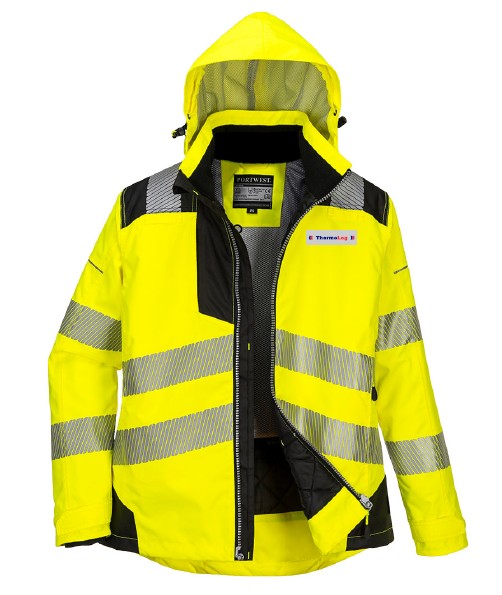 PW382 - PW3 Hi-Vis Damen Winterjacke, gelb/schwarz, 2XL