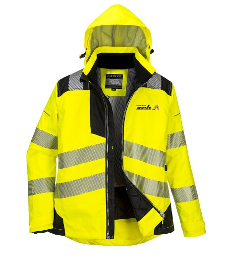 PW382 - PW3 Hi-Vis Damen Winterjacke, gelb/schwarz, 2XL