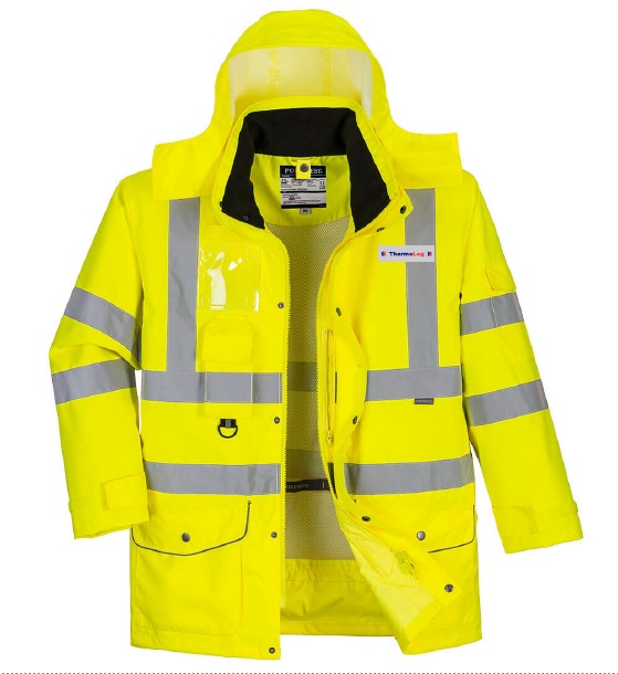S427 - Hi-Vis 7-in-1 Verkehrsjacke atmungsaktiv, gelb, 2XL